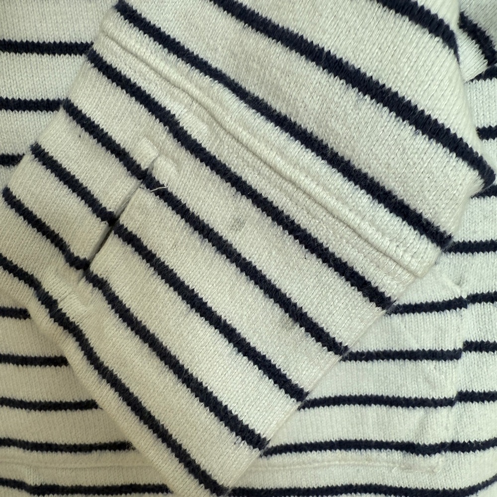 Vineyard Vines Dreamcloth Women’s Striped Quarter-Zip Pullover with Flag Patch. - Picture 12 of 13